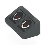 Brick Sloped 30° 1 x 2 x 2/3 with Black Speedometers, White Scales, Red Needles print