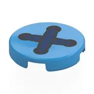 Tile Round 2 x 2 with Button, Dark Blue Yarn print