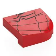 Brick Round, Curved 4 x 4, No Studs with Spider Web, and Half of Spider-Man Logo Print