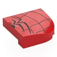 Brick Round, Curved 4 x 4, No Studs with Spider Web, and Half of Spider-Man Logo Print