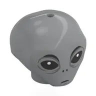 Head Special, Alien with Black Eyes, Dark Bluish Grey Lines print