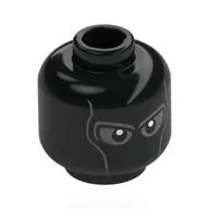 Minifig Head Tarantula, Dark Bluish Grey Eyes, Lines, Knot in Back