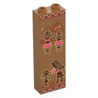 Brick 1 x 2 x 5 with Hollow Studs with Tribal Paintings, People, Drums print