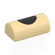 Brick Curved 1 x 2 x 2/3 Double Curved Top, No Studs with Black Circle print