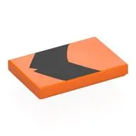Tile 2 x 3 with Black Shape print