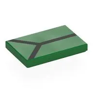Tile 2 x 3 with Black 'Y' print