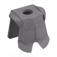 Minifig Neckwear Armor Breastplate with Leg Protection with Dark Silver Tree print