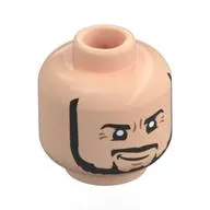 Minifig Head Ken Block, Black Beard, Moustache, Smirk