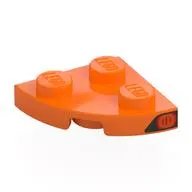 Plate Round Corner 2 x 2 with Red Tail Light print