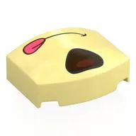 Brick Round 3 x 4, Curved Triple, No Studs with Black/Reddish Brown Nose, Mouth with Tongue print