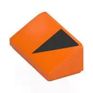 Brick Sloped 30° 1 x 2 x 2/3 with Black Triangle print