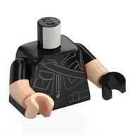 Torso, Odd Dual Molded Arms, Jacket, Silver Zipper, Black Strap, Belt print, Black Sleeves Pattern, Light Nougat Arms, Left Light Nougat Hand, Right Black Hand