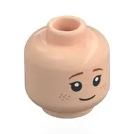 Minifig Head Ginny Weasley, Dark Orange Eyebrows, Freckles, Tired Smile / Closed Eyes, Sleeping