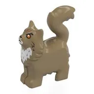 Animal, Cat with Furry Chest with Gold Eyes, White Nose, Chest print