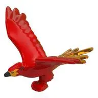 Animal, Bird, Phenix with Open Wings with Trans-Orange Tail, Yellow Head, Black Beak print