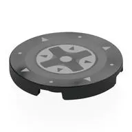 Tile Round 3 x 3 with Light Bluish Grey/Dark Bluish Grey SEGA Control Button print