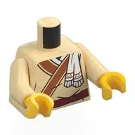Torso, Robe, Dark Orange Trim, Dark Red Belt, White Scarf print, Tan Arms, Yellow Hands