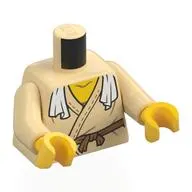 Torso, Robe, Medium Nougat Belt, Trim, White Scarf print, Tan Arms, Yellow Hands