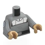 Torso, Imperial Uniform, White Collar, Black Belt, Kaminoan Insignia on Arm print, Light Bluish Gray Arms, Warm Tan Hands