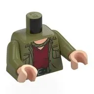 Torso, Olive Green Arms, Light Nougat Hands with print