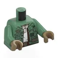 Torso, Sand Green Arms, Dark Tan Hands with print