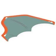 Wing, Left, with Dark Turquoise Inside Print