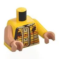 Torso, Odd Arms, Left Yellow Arm, Right Nougat Arm, Nougat Hands with print