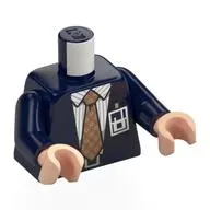 Torso, Dark Blue Arms, Light Nougat Hands with print