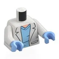 Torso, White Arms, Bright Light Blue Hands with print