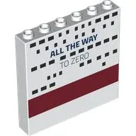 Panel 1 x 6 x 5 with 'ALL THE WAY TO ZERO', Black Windows, Dark Red Stripe print