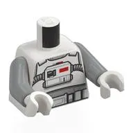 Torso, Light Bluish Gray Arms, White Hands with print