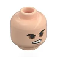 Minifig Head Alex Krycek, Black Eyebrows, Neutral / Black Eyes, Angry