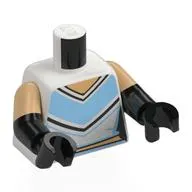 Torso, Dual Molded Arms with Warm Tan Sleeves Pattern, Black Arms and Hands with print