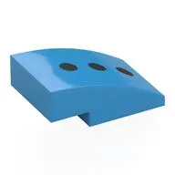 Brick Curved 3 x 2 No Studs with 3 Black Dots print