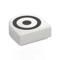 Tile Round 1 x 1 Half Circle with print