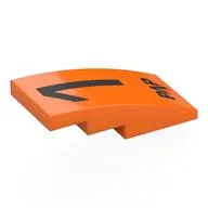 Brick Curved 4 x 2 No Studs with '1', 'PAP' print