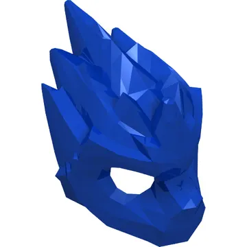 Mask Lion with Tan Face, Crooked Smile and Dark Blue Headpiece Print