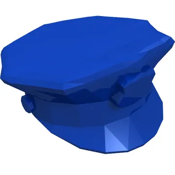 Hat, Police with Molded Badge, Gold, Dark Blue Top Print