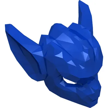 Mask Bat with Fangs and Blue Nose and Armor Plate Print