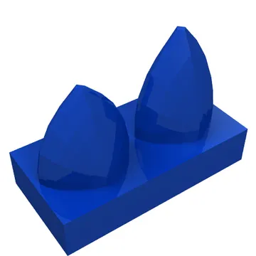 Tile Special 1 x 2 with Two Vertical Teeth / Tooth