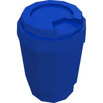 Equipment Cup with Take Out Lid and Dark Purple and Orange 'SQUISHEE' Print