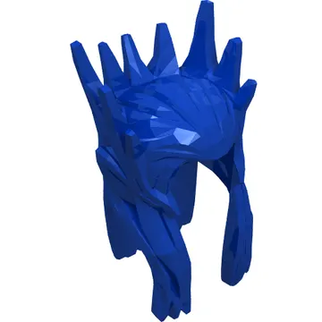 Hair and Crown, Long, Medium Nougat Crown Spikes and Light Nougat Elf Ears Print