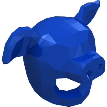 Costume / Mask, Pig with Black Eyes Print