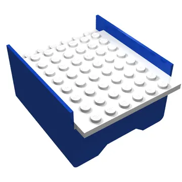 Boat Hull Section, Middle 8 x 6 x 3 1/3, Deck Color White