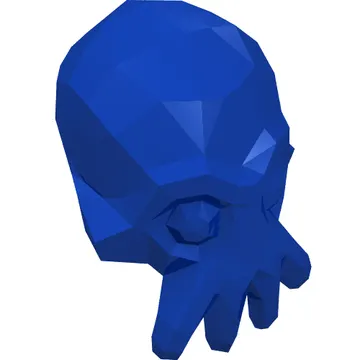 Minifig Head Special, Alien with 4 Mouth Tentacles and Blue Eyes and Green Spots Print