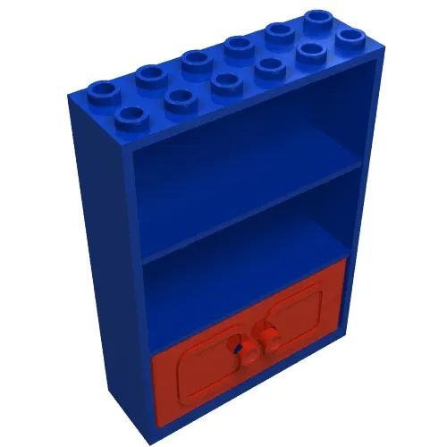 Fabuland, Cupboard 2 x 6 x 7 with Red Doors