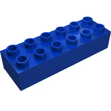 Duplo Brick 2 x 6 with Yellow Numbers 2 and 3 Print