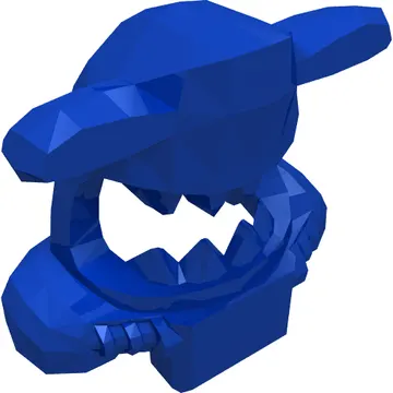 Mask Shark Head with Dark Bluish Gray Back, Extended Eyes, White Teeth, Pearl Titanium Shoulder Pads, and Front Battery Panel Print