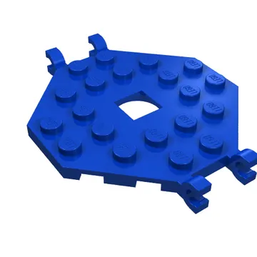 Plate Special 6 x 6 Octagonal with Square Hole and 4 Clips (Boat Mast Platform)