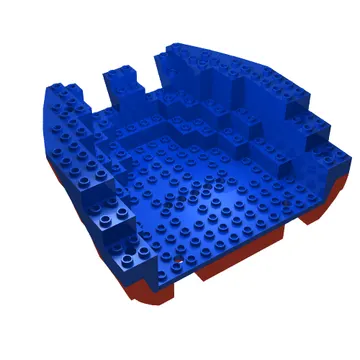 Boat Hull Section, Large Stern 14 x 16 x 5 1/3 with Red Top [Complete Assembly]